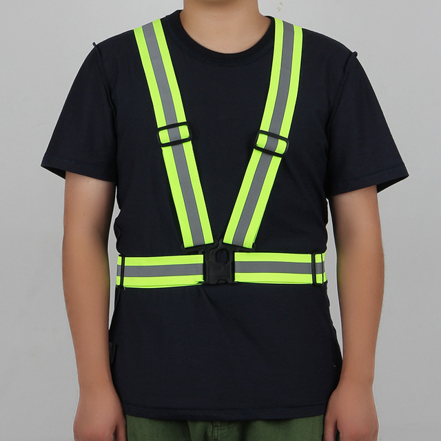 Night Running Cycling Reflective Safety Jacket Breathable High Visibility Security Vest